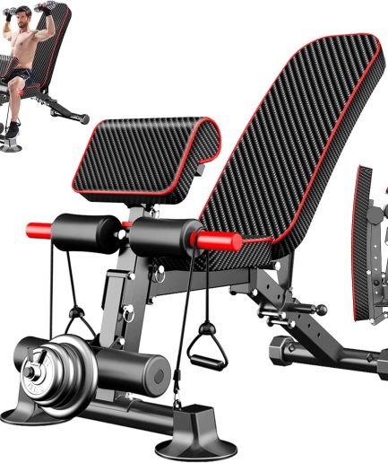 Adjustable Weight Bench - Utility workout Benches for Exercise, Free Installation Design for Portable Fitness Strength Training Equipment at Home Gym
