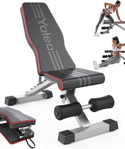 Yoleo Adjustable Weight Bench for Full Body Workout; Foldable Bench Press Bench of Home Gym Strength Training